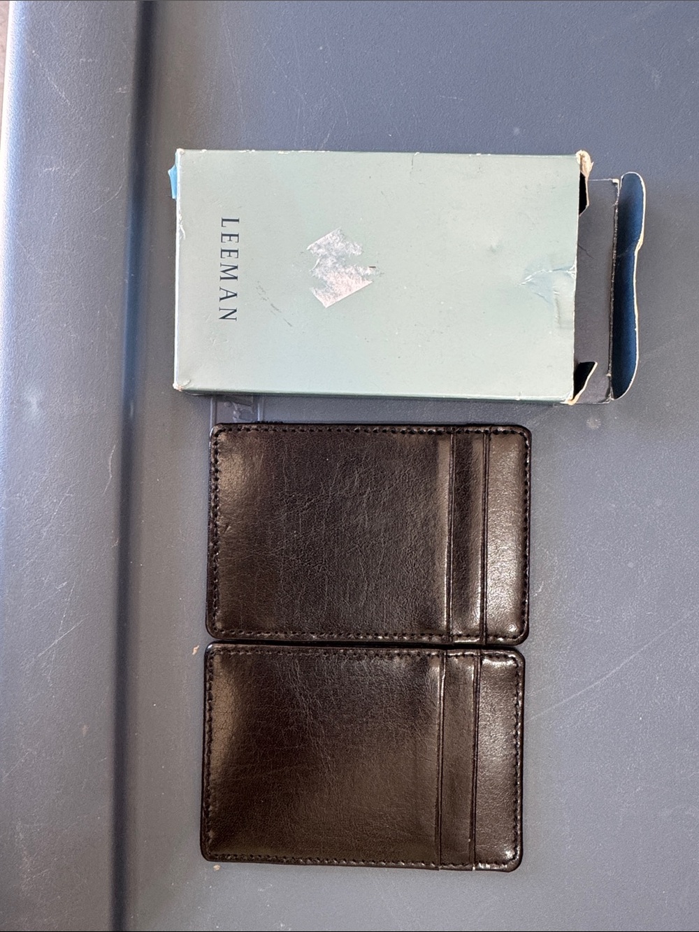 Black Leather Card & Key Sleeve